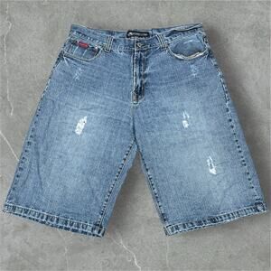 Vintage Y2K Drunknmunky Denim Wide Baggy Long Jeans Shorts Men's Size 40" X 14”